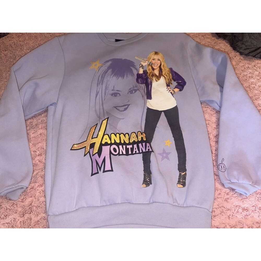 Hannah Montana Pullover Sweatshirt Purple Cakeworthy Disney Store Small